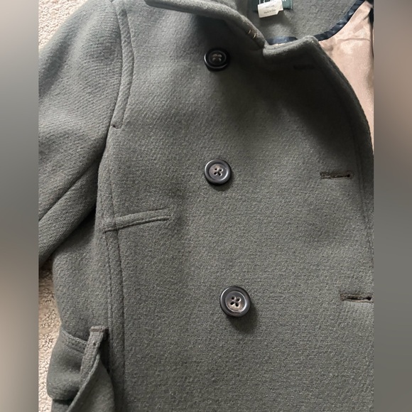 J. Crew Tailored Double Breasted Women Wool Coat in Green / Grey Color Size 4 - Picture 8 of 15
